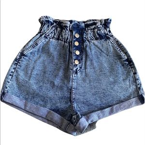 NWT! Fashion Nova Dark Wash Paperbag Denim Shorts